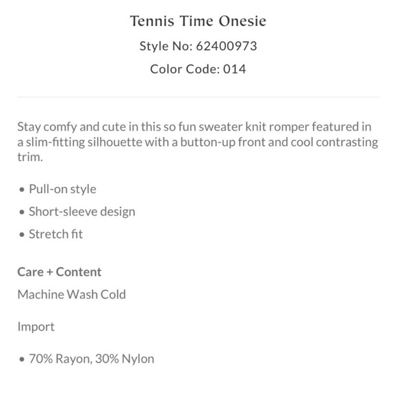 LAST ONE FP Tennis Time Onesie - Picture 4 of 4